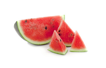 Slice of watermelon on white background