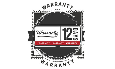 12 days warranty icon vintage rubber stamp guarantee