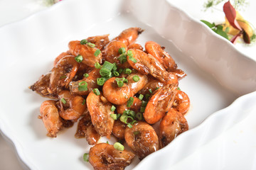 Chinese cuisine - Stir fried Shrimps   