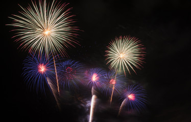 Colorful of fireworks in holiday festival
