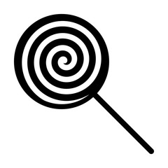 Swirl lollipop sucker or lolly candy flat vector icon for apps and websites