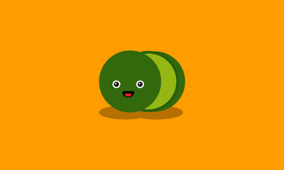 Sweet Lime Fruit Vector Illustration with Smiley Face