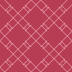 Naklejka premium Red and pale pink geometric seamless pattern