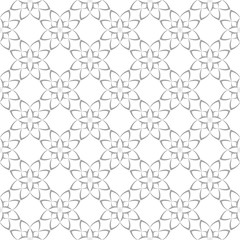 Obraz premium Gray floral seamless ornament on white background