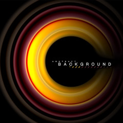 Geometric shapes created with fluid multicolored lines