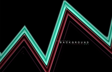 Fototapeta premium Geometric shapes created with fluid multicolored lines