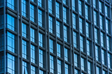 Close-Up of Modern Office Buildings in city of China.