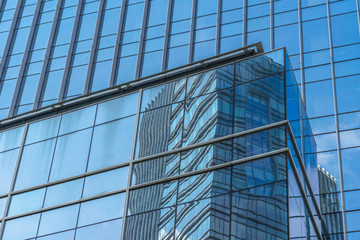 Modern architecture tone close Up in blue tone.