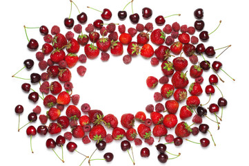 Various berries on white