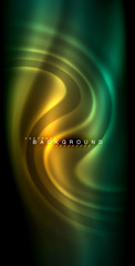 Neon glowing wave, magic energy and light motion background