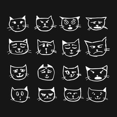 Cat faces, sketch for your design