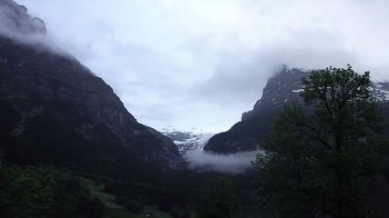 Mountain fog peak landscape