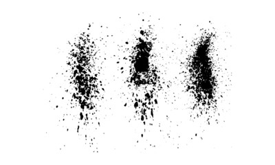 Ink Splatter Black Paint Brush Splashes Set 