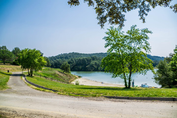 Lac de la Cavayère, Carcassonne, Aude, occitanie, France.