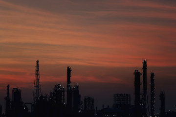 Fototapeta na wymiar Petrochemical large oil-refinery plant .