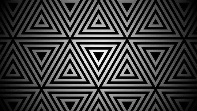 Hypnotic rhythmic movement of geometric black and white shapes