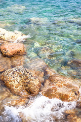 Beautiful clear water off the coast of Monterosso, Liguria, Italy