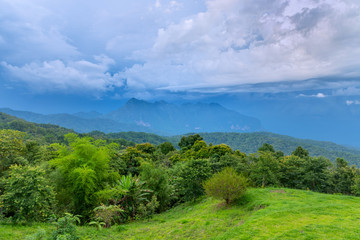 Doi Luang Chiang Dao looking from Doi Mae Ta man ,Chiang Mai ,Thailand