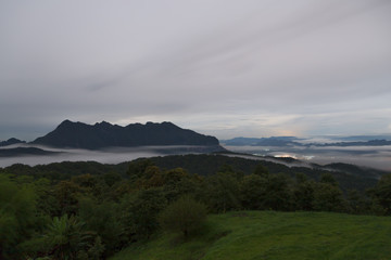 Doi Luang Chiang Dao looking from Doi Mae Ta man ,Chiang Mai ,Thailand