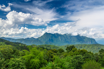 Doi Luang Chiang Dao looking from Doi Mae Ta man ,Chiang Mai ,Thailand