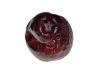 Close up a red apple are withered