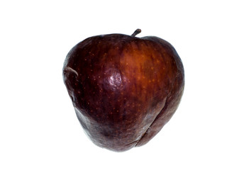 Close up a red apple are withered