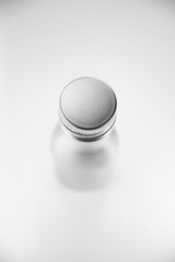 aluminium bottle on white background
