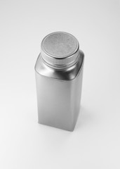 aluminium bottle on white background