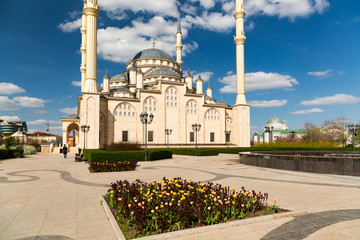 Fototapeta na wymiar Grozny City and the mosque The heart of Chechnya