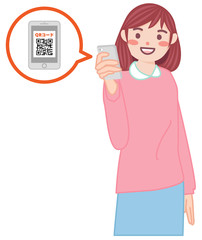 QRコード　女性