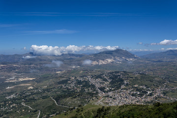 Beautiful view from high mountain in Sicily