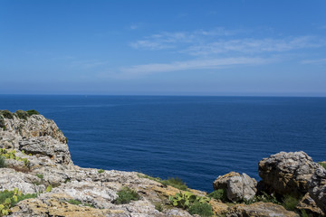 Fototapeta na wymiar Beautiful calm sea view from cliff