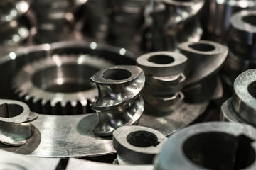 Obraz na płótnie Canvas Steel cogwheels, spur gears.