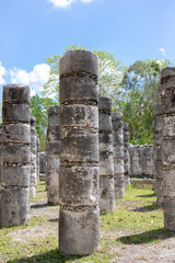 Temple of the Warriors with One Thousand columns gallery. Kukulcan El Castillo, Mexico, Chichen Itz&aacute;, Yucat&aacute;n.
