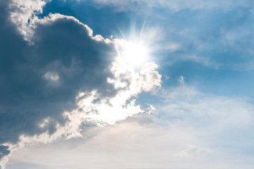 Fototapeta na wymiar clouds with sun glare