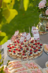 sweets cake desserts at the wedding buffet
