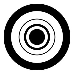 Radio signal symbol connect icon black color in circle round