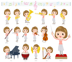 Straight bangs hair pink blouse women_classic music