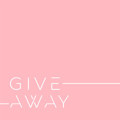 Giveaway banner for contests in social media. Vector illustration on soft pink background. Typography in minimalism style. Vector editable template.