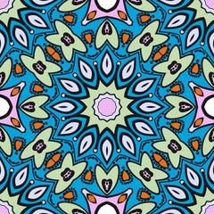 Fototapeta premium Decorative floral ornament. seamless pattern. vector illustration. Tribal Ethnic Arabic, Indian, motif. for interior design, wallpaper