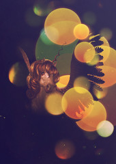 Unicorn portrait with yellow bokeh © AnnaPa
