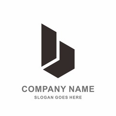 Monogram Letter B Geometric 3D Square Cube Architecture Construction Business Company Stock Vector Logo Design Template