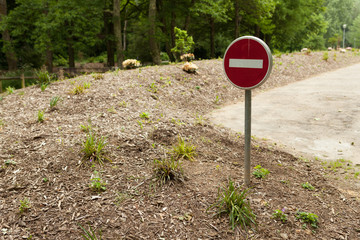 Do not enter sign on rural road