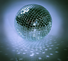 mirror ball.isolated on a dark background.