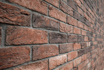 Closeup shot of a brick wall