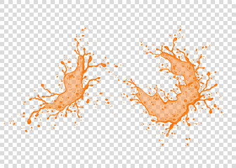 Fototapeta premium Orange juice splash and drops.