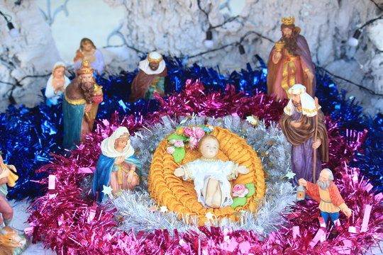 Jesus is born,Christmas Nativity Scene