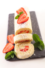 strawberry pie with cream