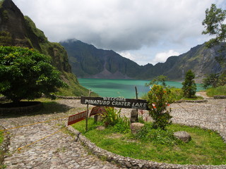 The Sulfur Lake of Pinatubo Volcano. Travel in Clark, Philippines in 2013, 21th July