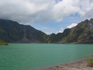 The Sulfur Lake of Pinatubo Volcano. Travel in Clark, Philippines in 2013, 21th July